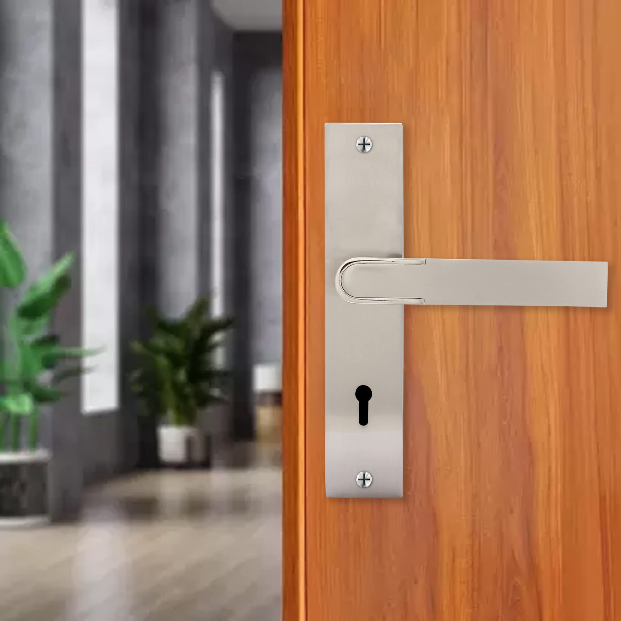 PLAZA Pried KY :- 8" Pried Mortise Handle + Lever Lock in Stainless Steel Finish Lever HAN