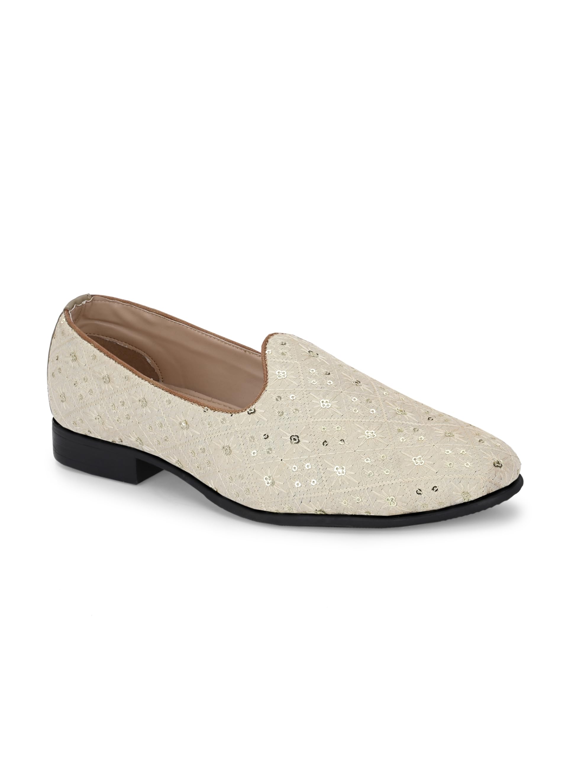 Men's Loafers Ethnic Embroidered Design Casual Slip On Shoes/Soft Cushioned Footbed Insole with TPR Sole/Stylish Lightweight Mojaris Perfect for Party Weddings Festive Season-image-32
