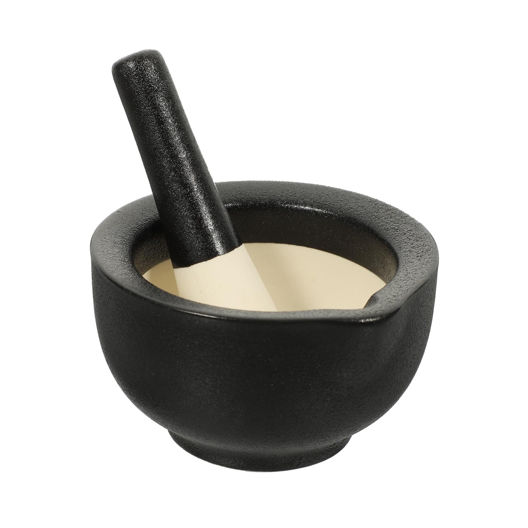 Ciieeo 1 Set Grinding Bowl with Grinding Rod Hand Pestle and Small Spices Mini and Pestle Practical Laboratory Garlic Crusher Mixing Bowl Pestle Ceramics Black