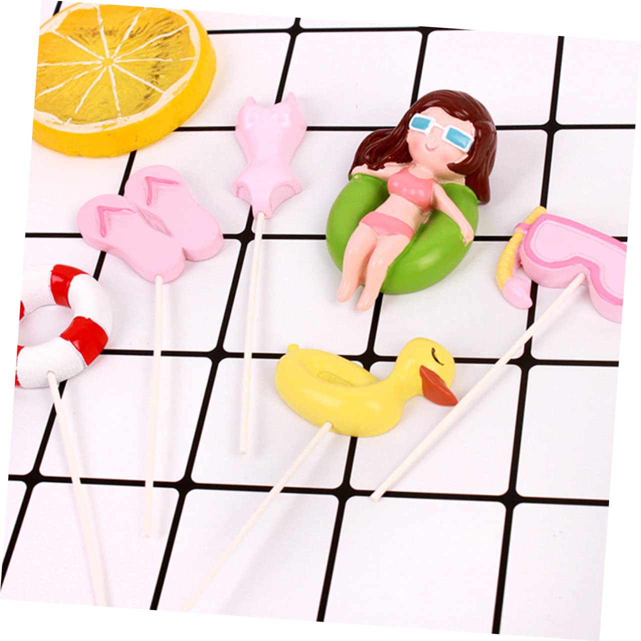 Abaodam 3sets Cake Toppers Estivi Tema Spiaggia Decorazioni Per Torte Con Motivi Estivi Adornamenti Per Feste e Compleanni Design Creativo e Perfetti Per Torte e Dessert Da Festa