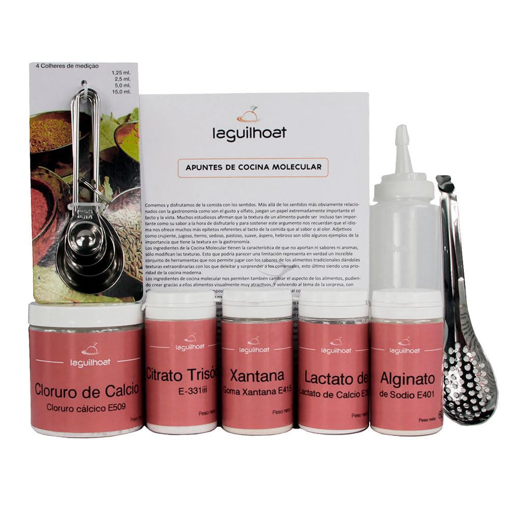 Cocinista Kit de Esferificación Mini para Cocina Molecular en Casa, esferificación Directa e inversa con alginato, lactato y Utensilios, CREA Caviar, Perlas y esferas líquidas para cócteles y postres