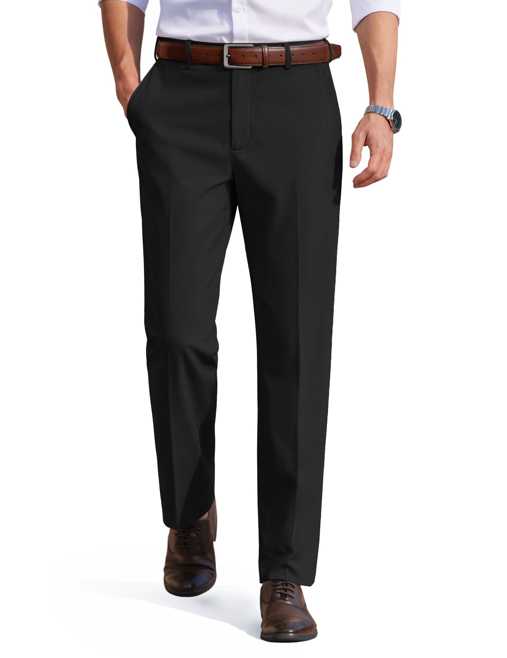 COOFANDY Mens Dress Pants Formal Slacks Classic Fit Flat Front Pants Business Casual Slacks