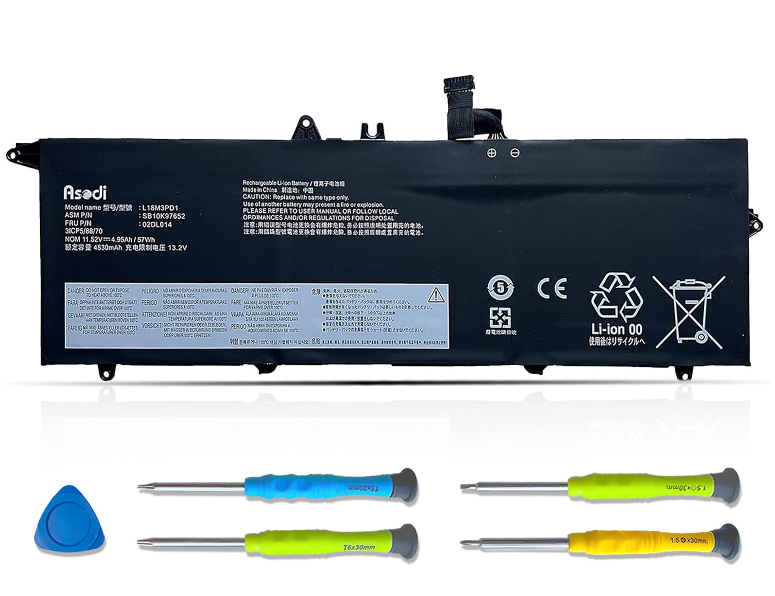 Amazon.com: ASODI L18M3PD1 02DL014 Laptop Battery for Lenovo