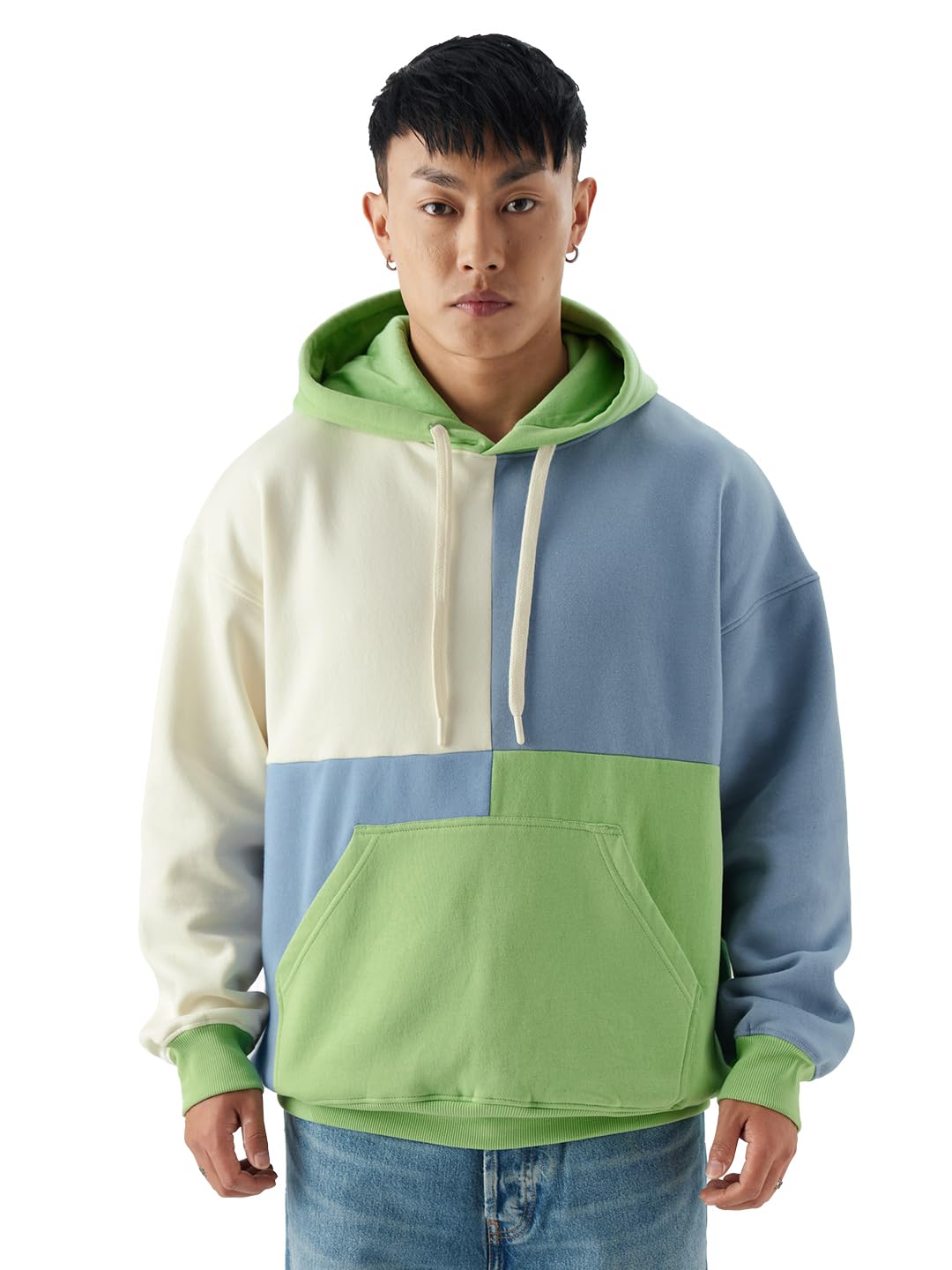 the souled store Pacific Colorblock Men and Boys Long Sleeves Hooded Neck Cotton Blend Oversized Hoodies-picture-46