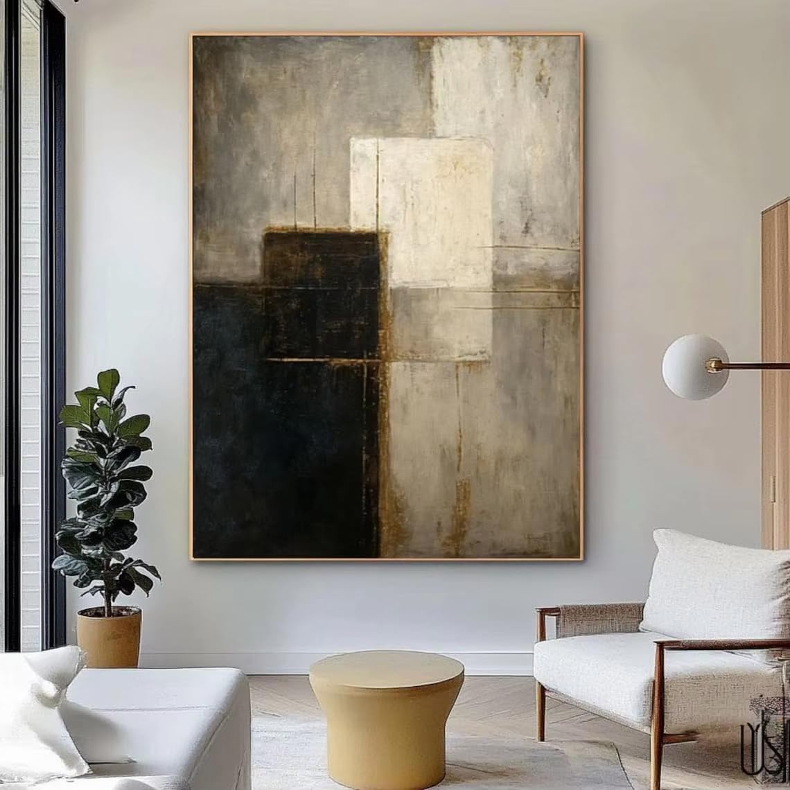 DFZEWKI Neutral Textured Abstract Minimalist Modern Wall Art Beige White Canvas Art for Living Room Bedroom Decor(30x40cm(12x16in)/No frame)