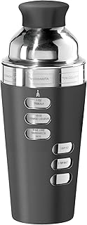 Oggi 23-Ounce Stainless Steel Cocktail Shaker, Black