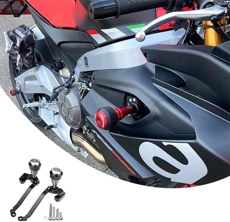 Motorcycle CNC Frame Sliders Protector Guard Fairing Crash Pad Compatible with A-prilia RS660 2020-2022 Falling Protection Frame Slider gold (grey)
