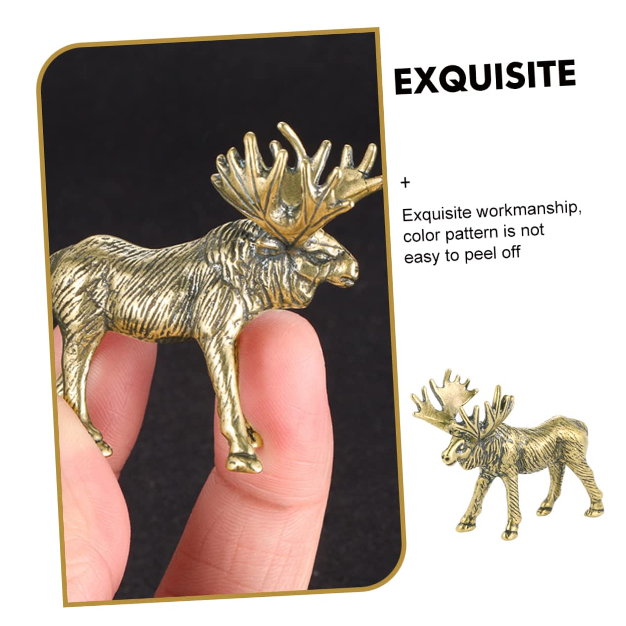 ifundom 4 Stücke Elch Decor Mini Deer Figurine Kreative Desktop Ornament Einzigartige Elch Geformt Decor