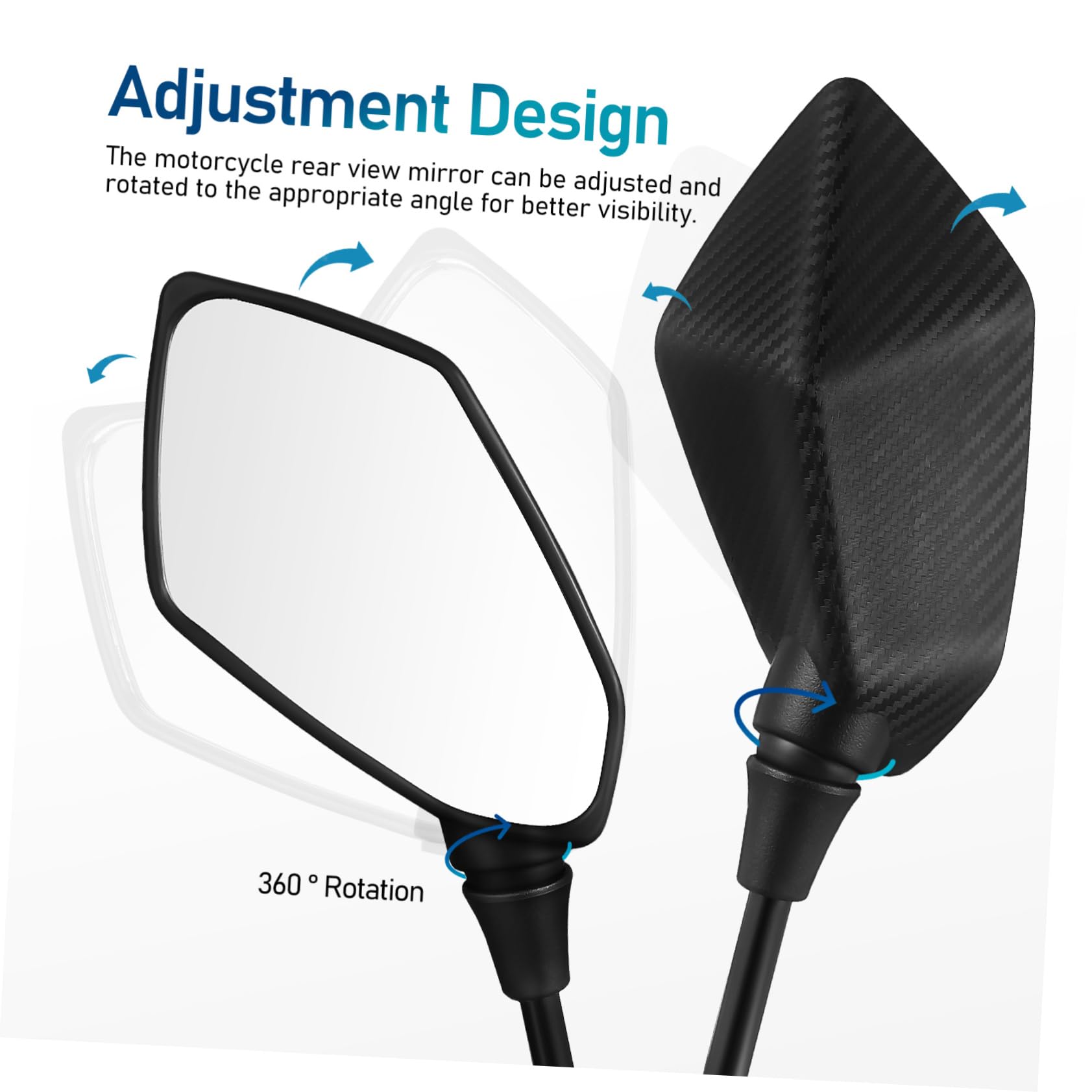 Rétroviseur De Vélo à Guidon Réglable 360° - Miroir Convexe En Acrylique Rotatif - Sécurité Pour