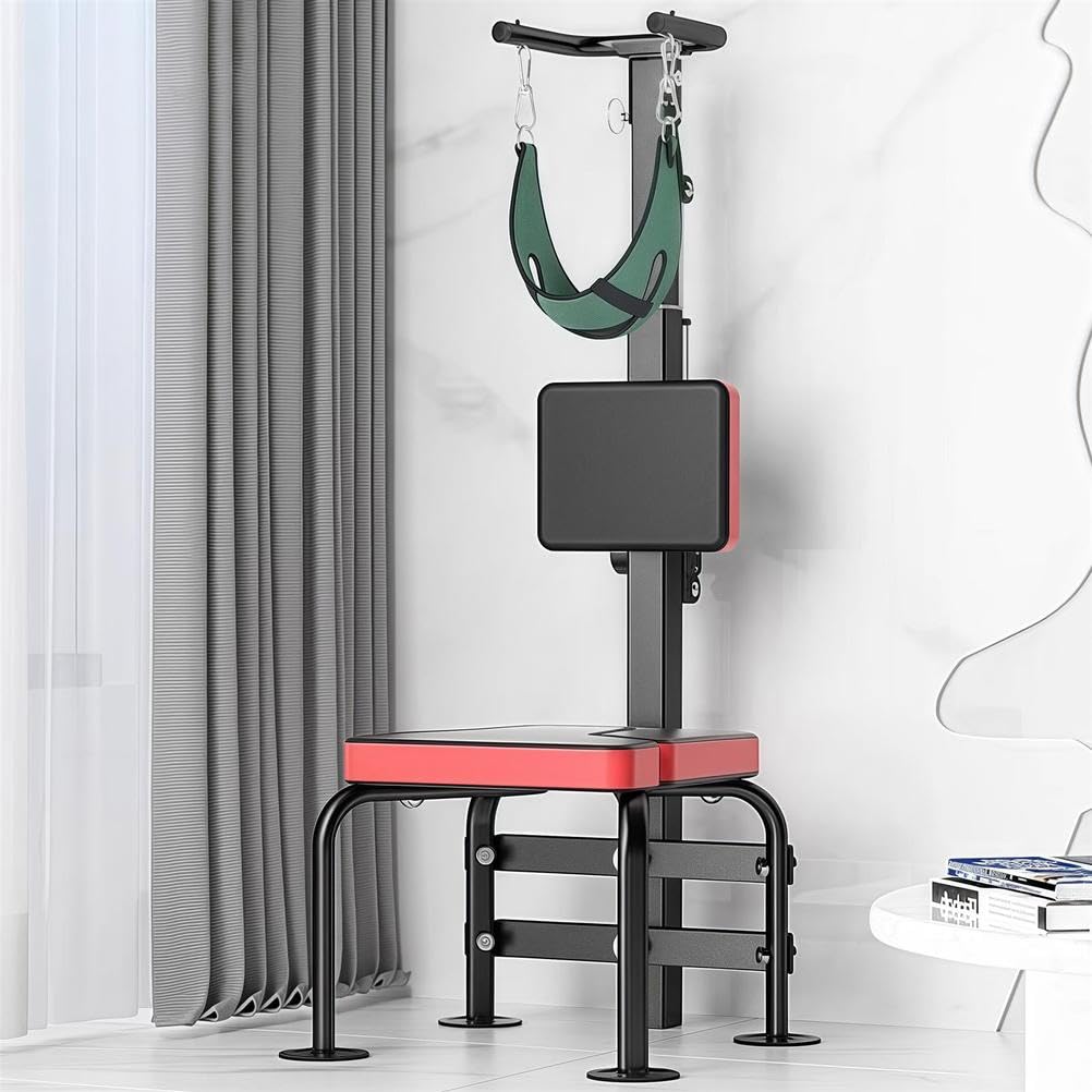 Electric Cervical Traction Device, Free Standing Neck Traction Chair with Sturdy Feet, 200N Traction Force, Lower Back Pain Relief Machine