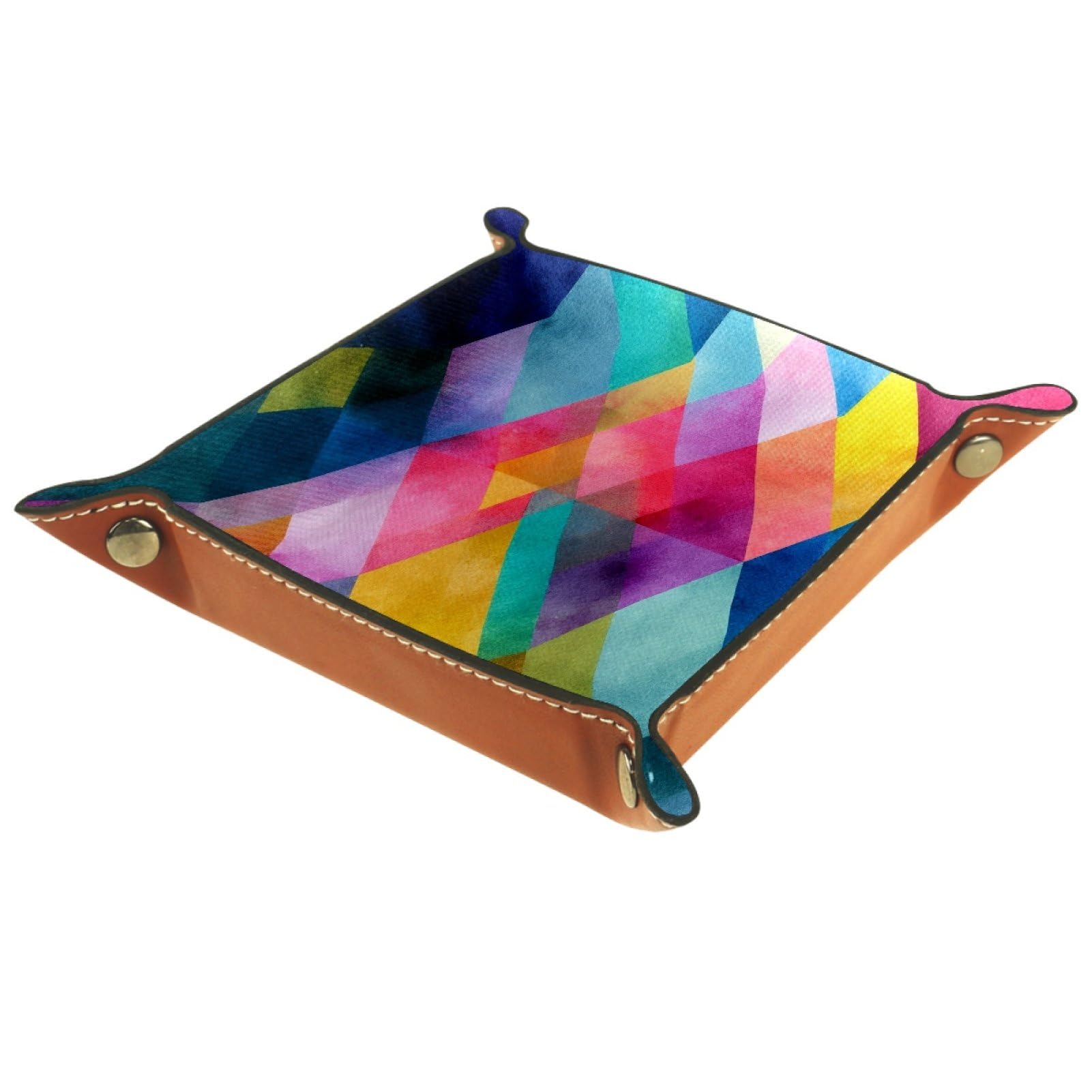 VAPOKF Colorful Grid Portable Folding Dice Rolling Tray, Microfiber Leather Dice Holder for Dice Games Like RPG, DND and Other Table Games