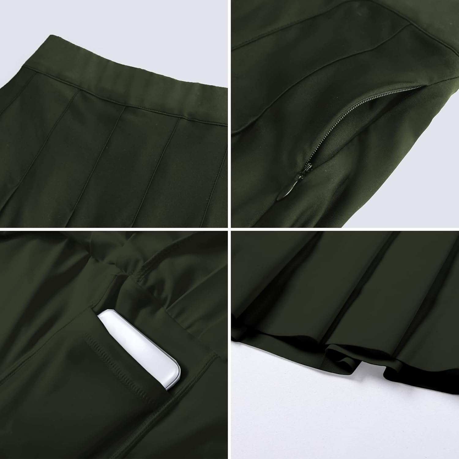 SANGTREE Girls Women's Quick Dry Pleated Tennis Skirts with Shorts Pockets, 2 Years - US 4XL