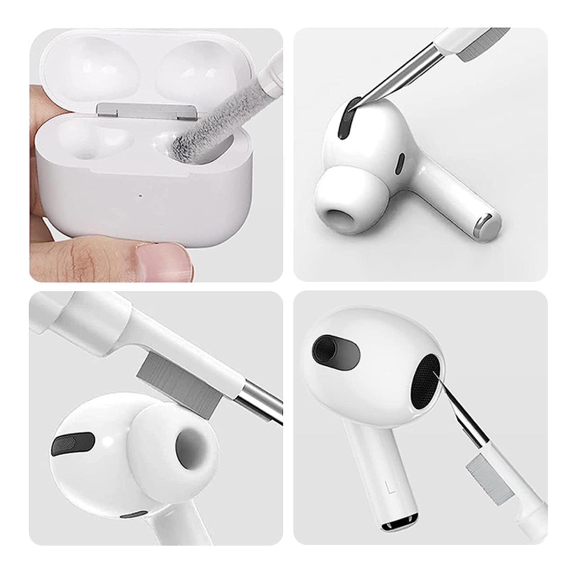 Fitudoos Compatible avec AirPods Pro 3 Coque,Témoin LED Visible,en TPU Coque Protection Antichoc,avec Porte-clés et Stylo de Nettoyage.(Transparent)