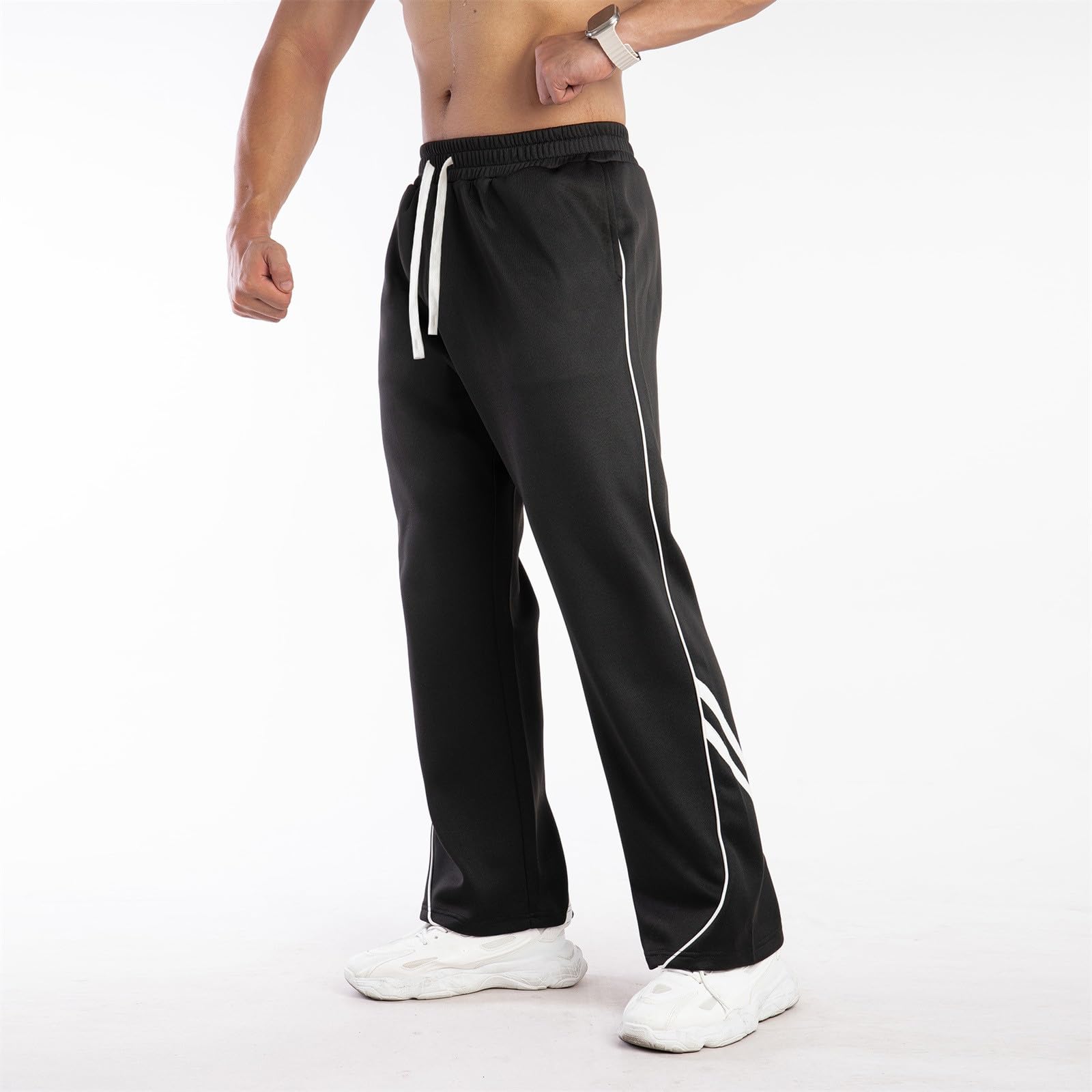 Jogginghose Herren Trainingshose Sweatpants Sport Pants Mit Kordelzug Freizeit Sporthose Lang Laufhose Elastischer Bund Hosen Baumwolle Stretch Freizeithose