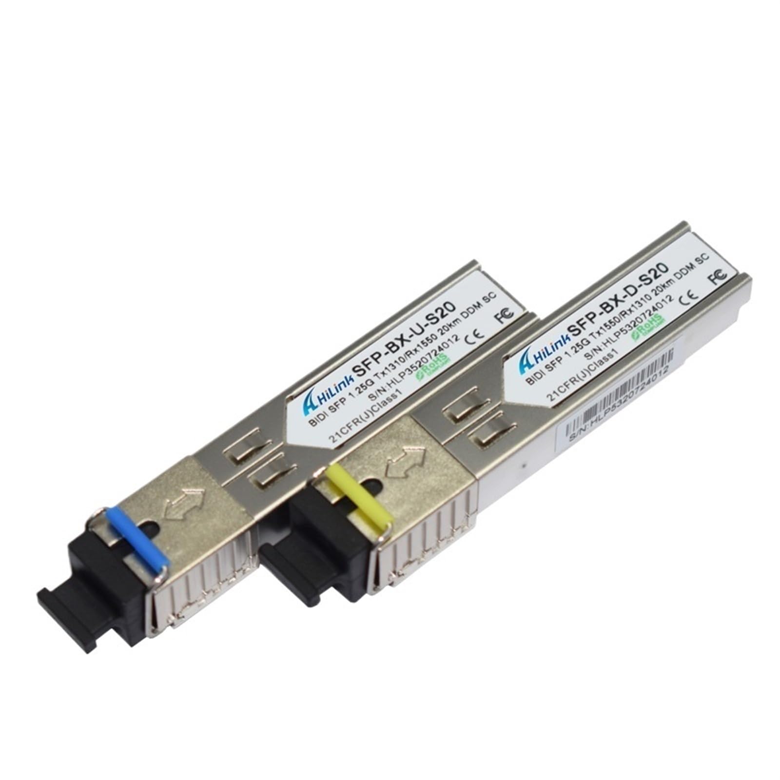 Transceptor SFP de un Solo núcleo 100Mbps 155M 1310nm/1550nm 20km Dom WDM/BiDi(SC)
