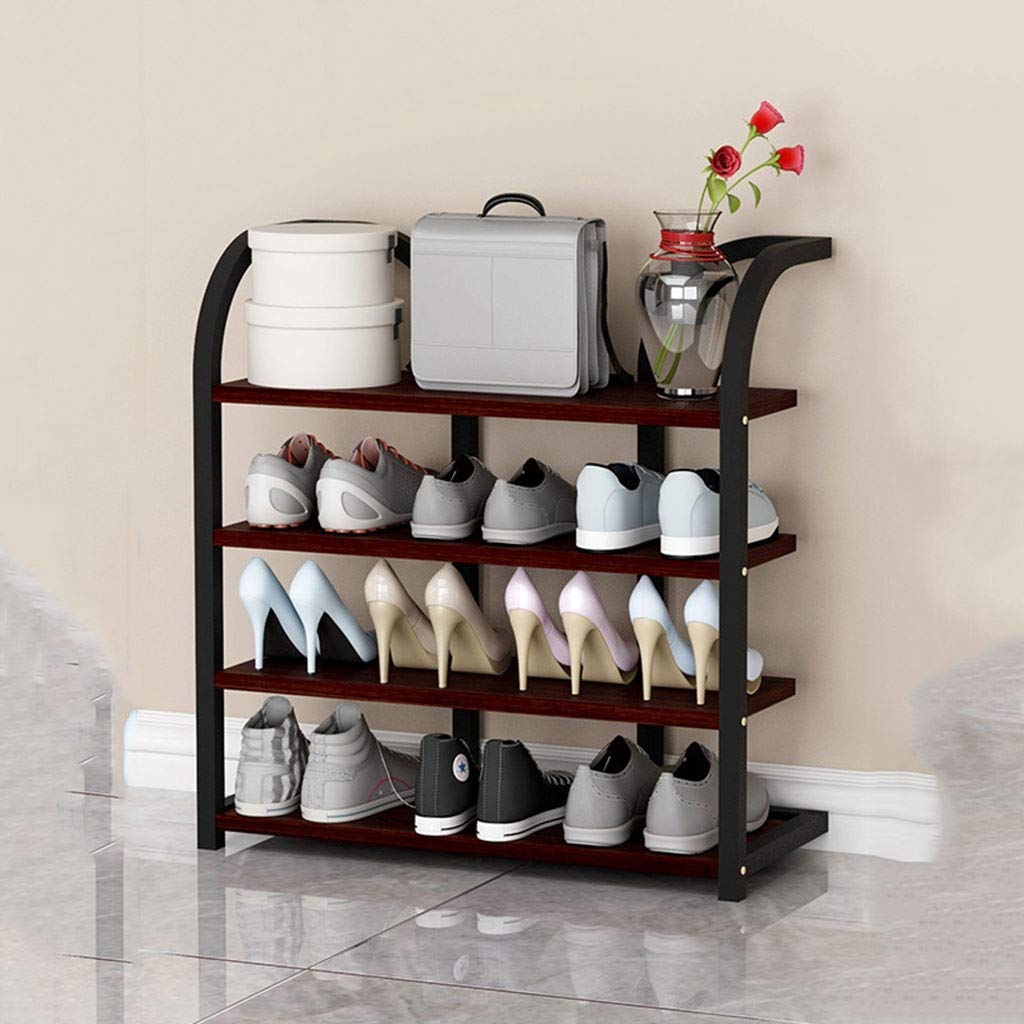 Étagère à chaussures en fer 4 couches meuble bois rangement entrée 70cm