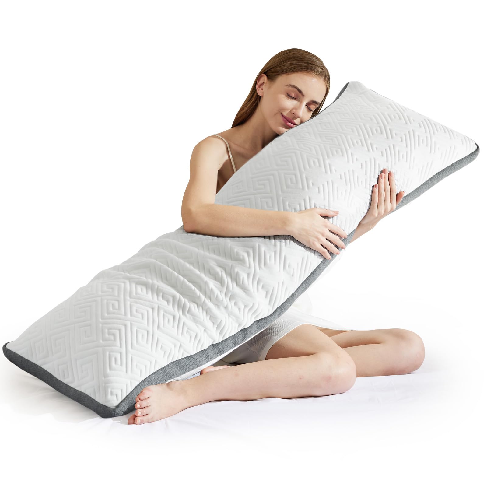 Traversin Grossesse NOFFA 137 Cm | Mousse Mémoire Forme | Pour Dormeurs Latéraux Et Femmes Enceintes