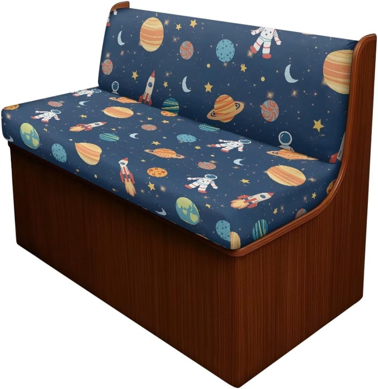 Stretch Camper Cushion Covers 2-Piece Set Sofa Loveseat Chair Cover Futon Protector for RV Camper Car Bench Planets Print