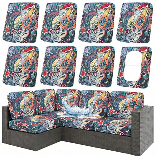 hyha Waterproof Outdoor Cushion Covers, Stretch Patio Slipcovers