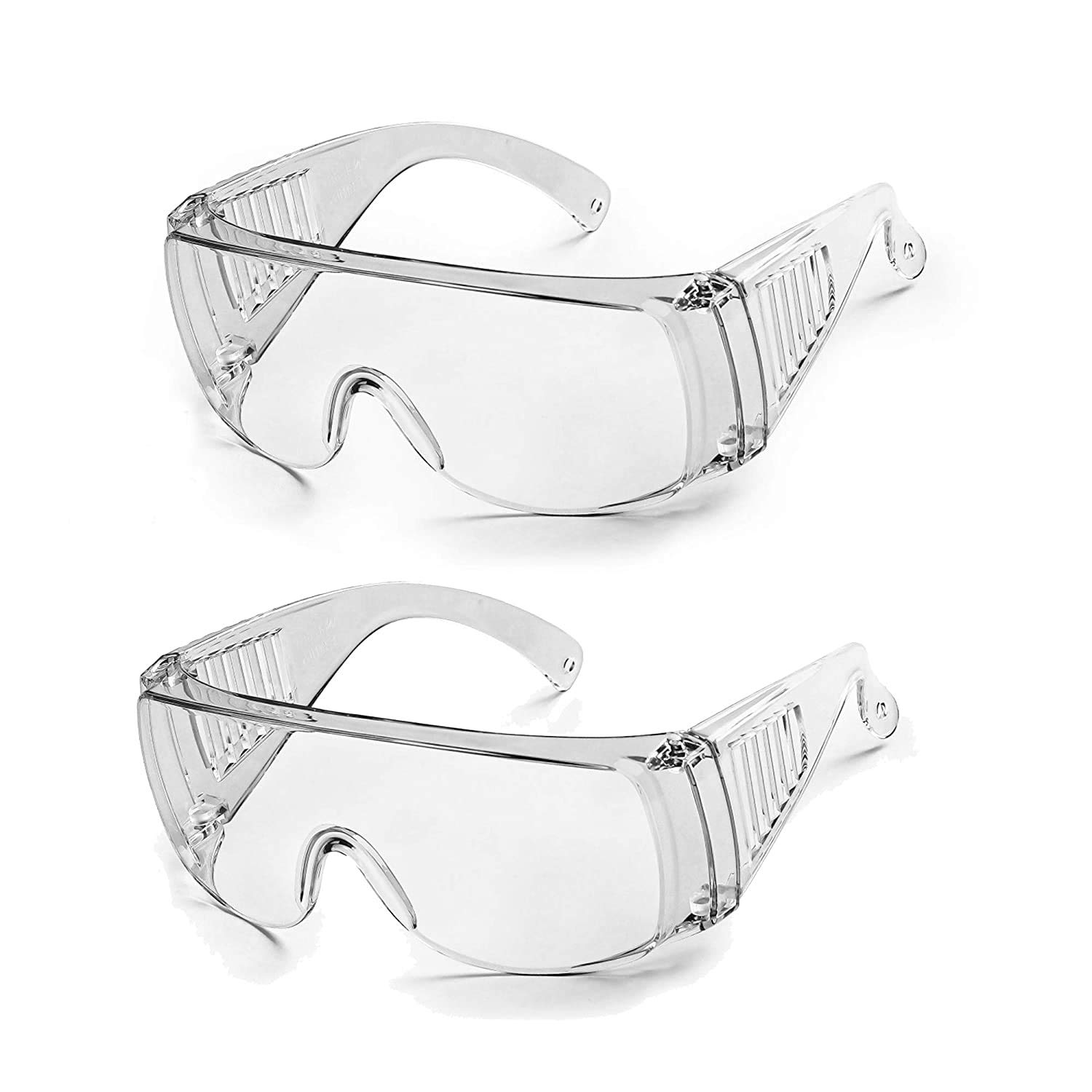 eSwaraa? Protective Safety Goggles Clear Lens Wide-Vision Adjustable Glasses Eye Protection Eyewear Sunglasses (Pack of 2)