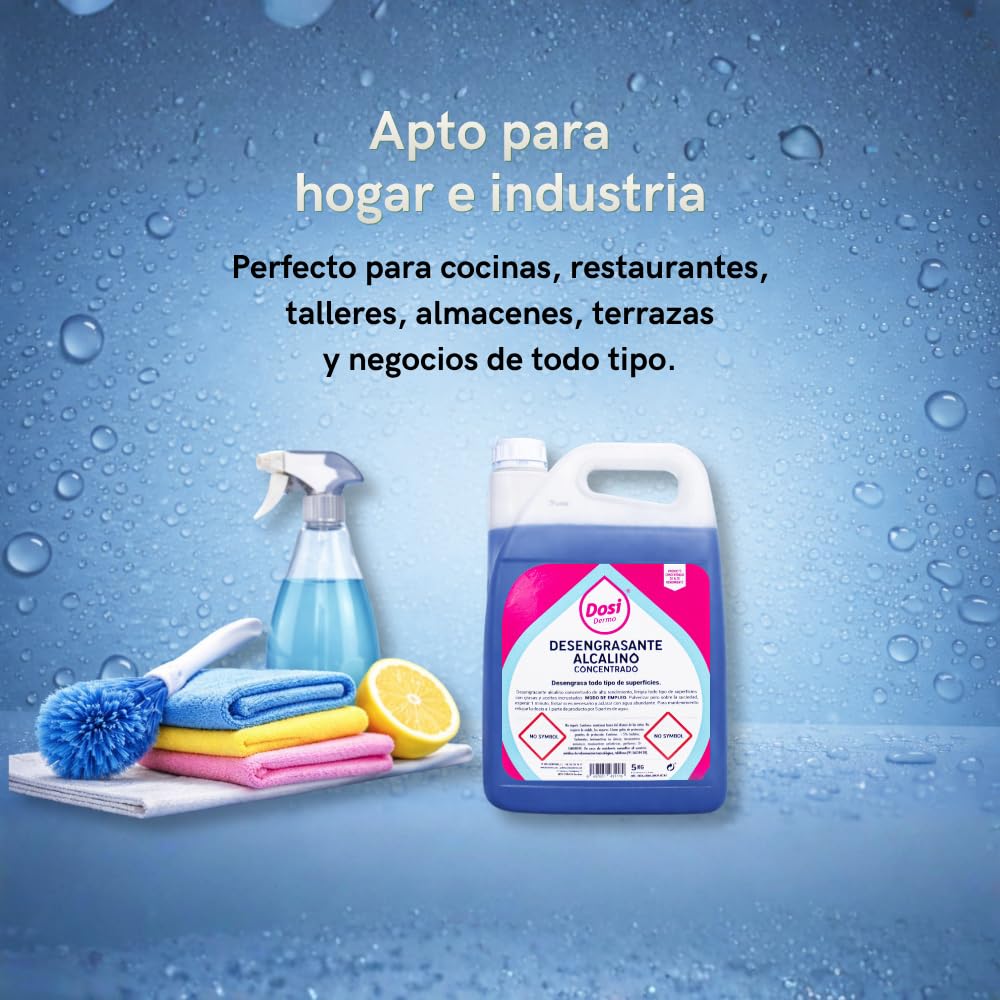 Desengrasante Alcalino Profesional Concentrado | Quitagrasas de Alta Eficacia para Cocinas, Campanas, Hornos y Talleres | Limpiador Industrial Multisuperficies