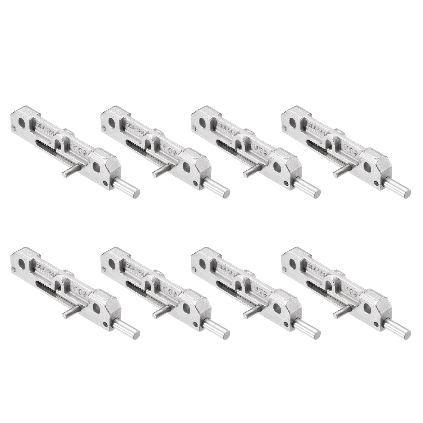 QUARKZMAN 8 Pezzi Chiusura a Cancello Acciaio Inox Argento Sinistra | a Molla Normalmente Bloccato, Chiusura a Catena, Bullone di Scorrimento per Porte per Dispositivi Industriali