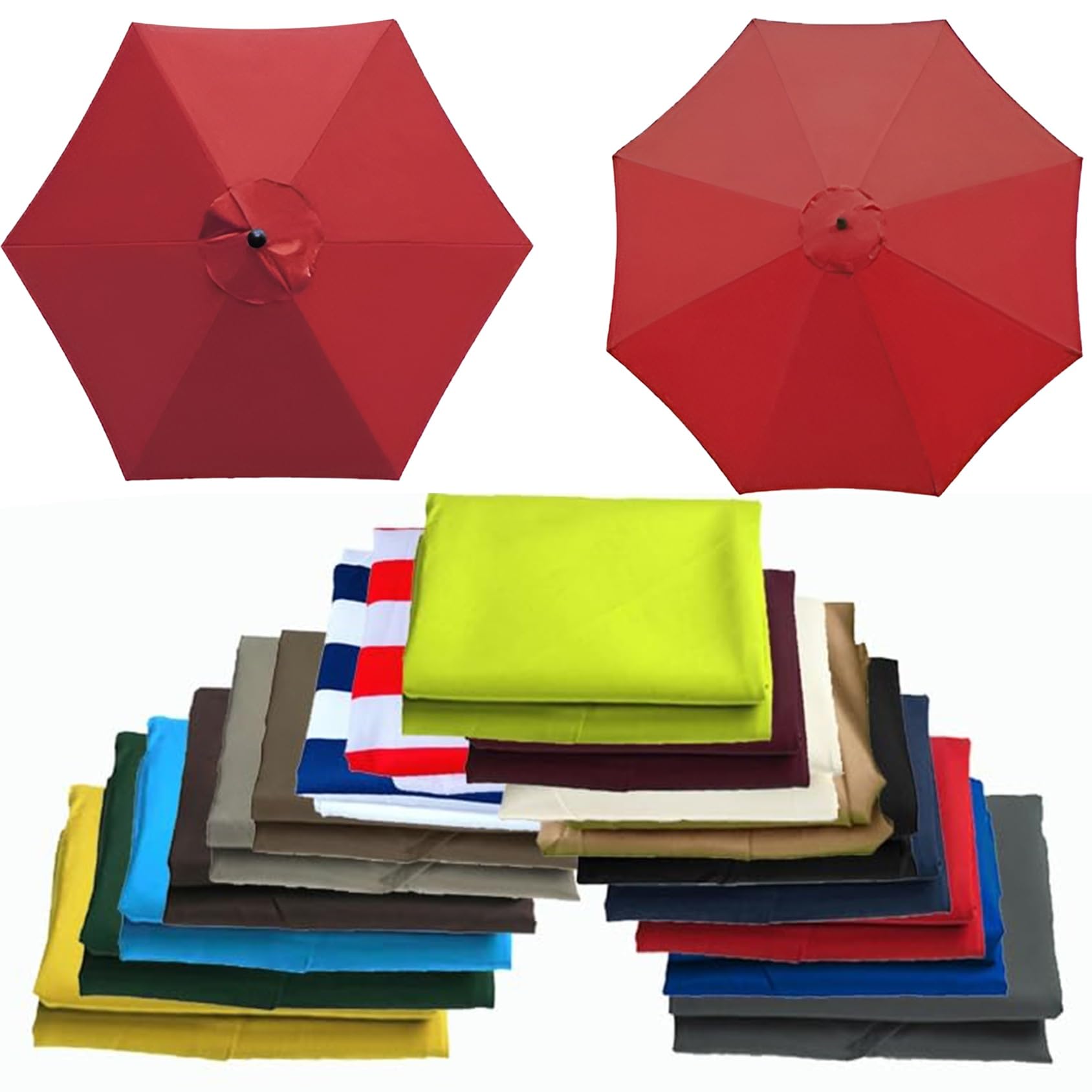 CMJYMX Umbrella Replacement Parasol Cover, Sun Umbrella Replacement Cloth For Patio/beach/backyard/swimming Pool Parasol Fabric Canopy Cover(Red,8 RIBS: 300CM/9.8FT)