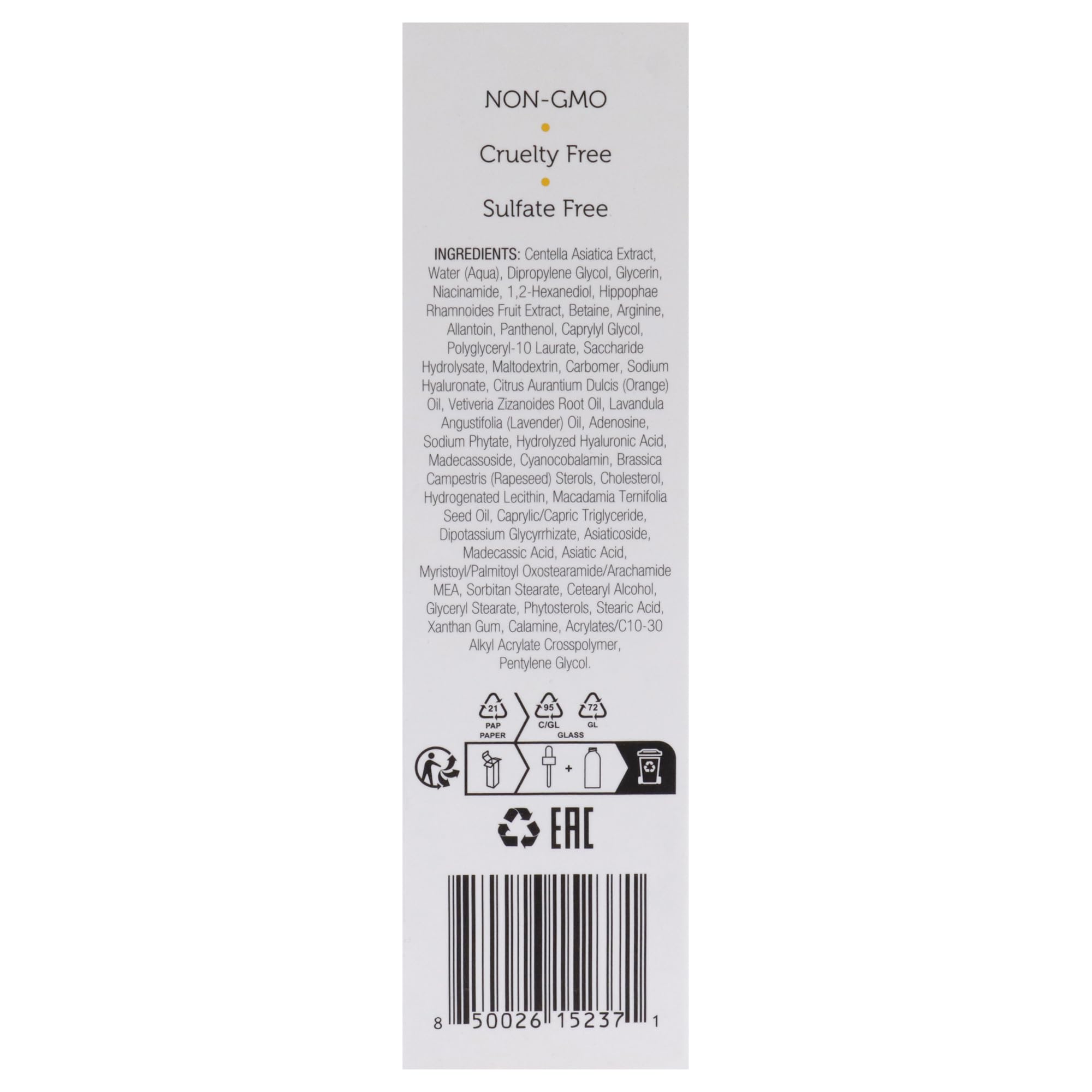 e.fek.tiv Beauty Gotu Kola MLE Barrier Serum - Głębokie nawilżanie i nawilżanie- Skincare- siarczan- wolny- Unisex- 1 fl oz