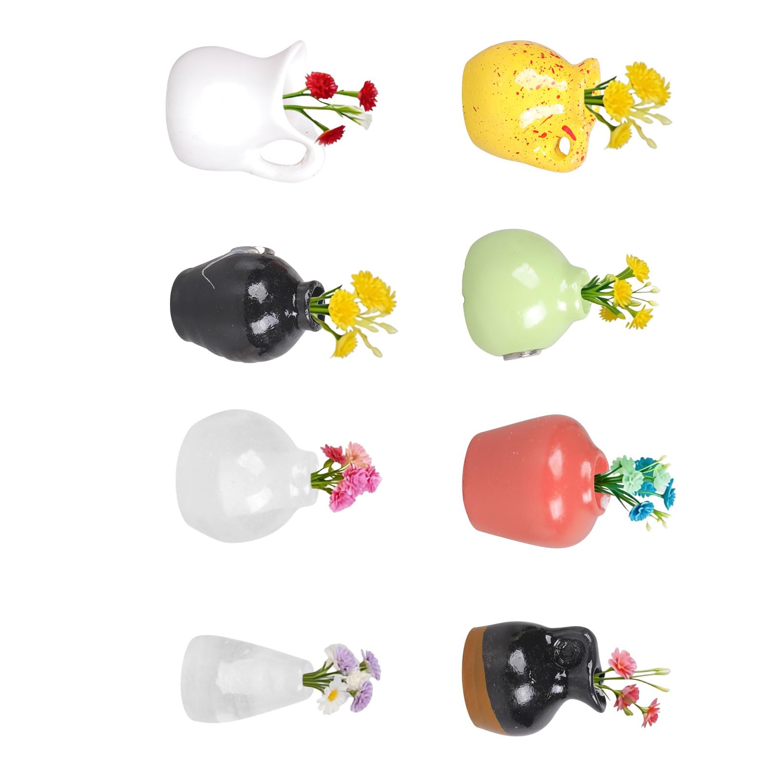 8pcs Attractive Small Flower Refrigerator Magnets Sturdy Resin Build Great for Presenting and Adornment Offices Magnets