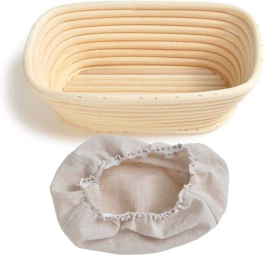 1x Rectangle Bread Proving Basket , Rattan Brotform ,Size 20