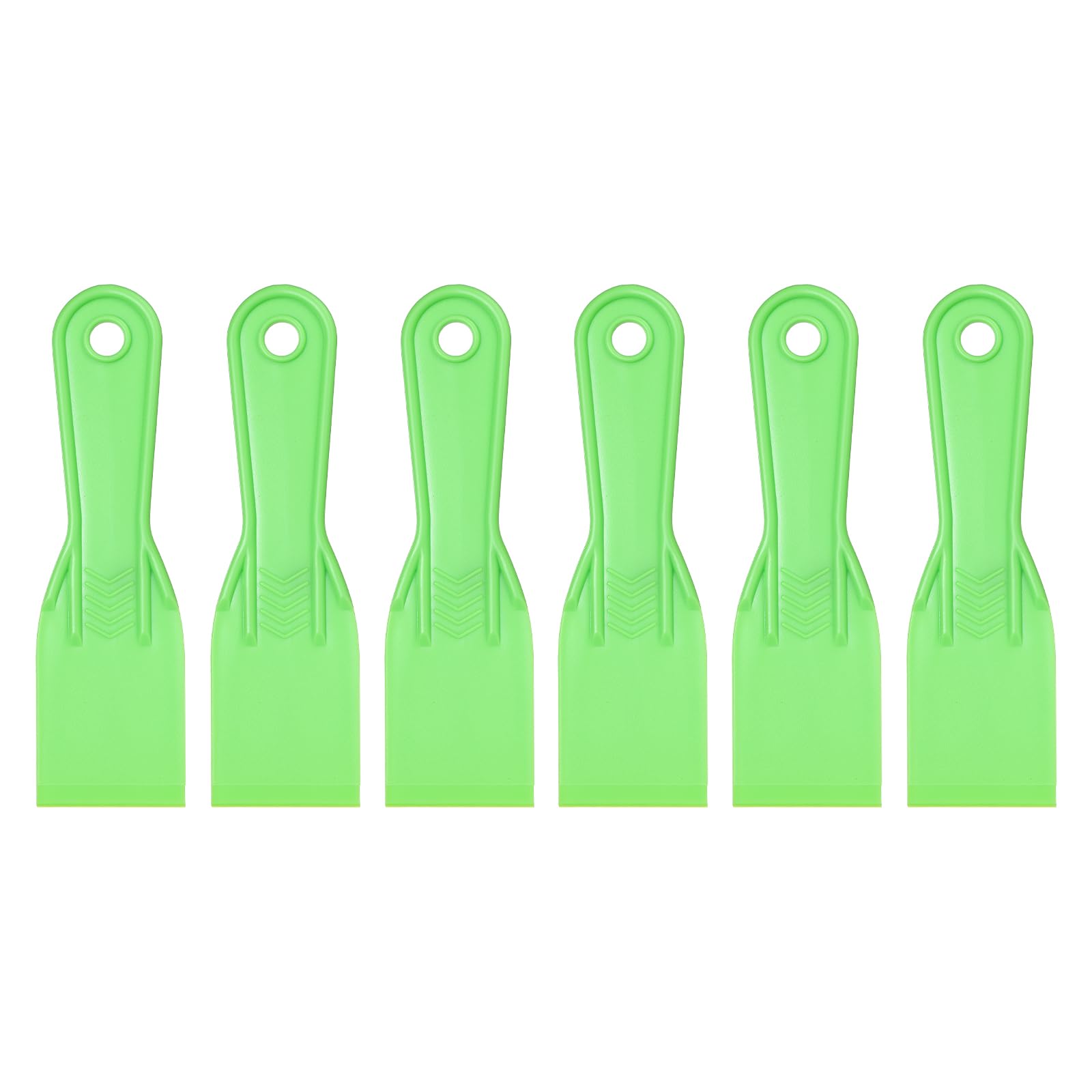 sourcing map 6pcs Putty Scraper 2" Plastic Flexible Putty Knives Disposable Paint Spreader Cleaner Tool for Spackling, Patching Painting Repairing, Green