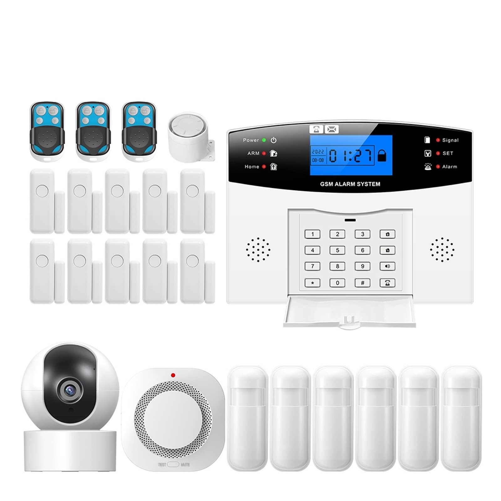 CUDTAPI TUYA Smart Home GSM Security Alarms For Wireless Alarm For Garage Residential House(L)