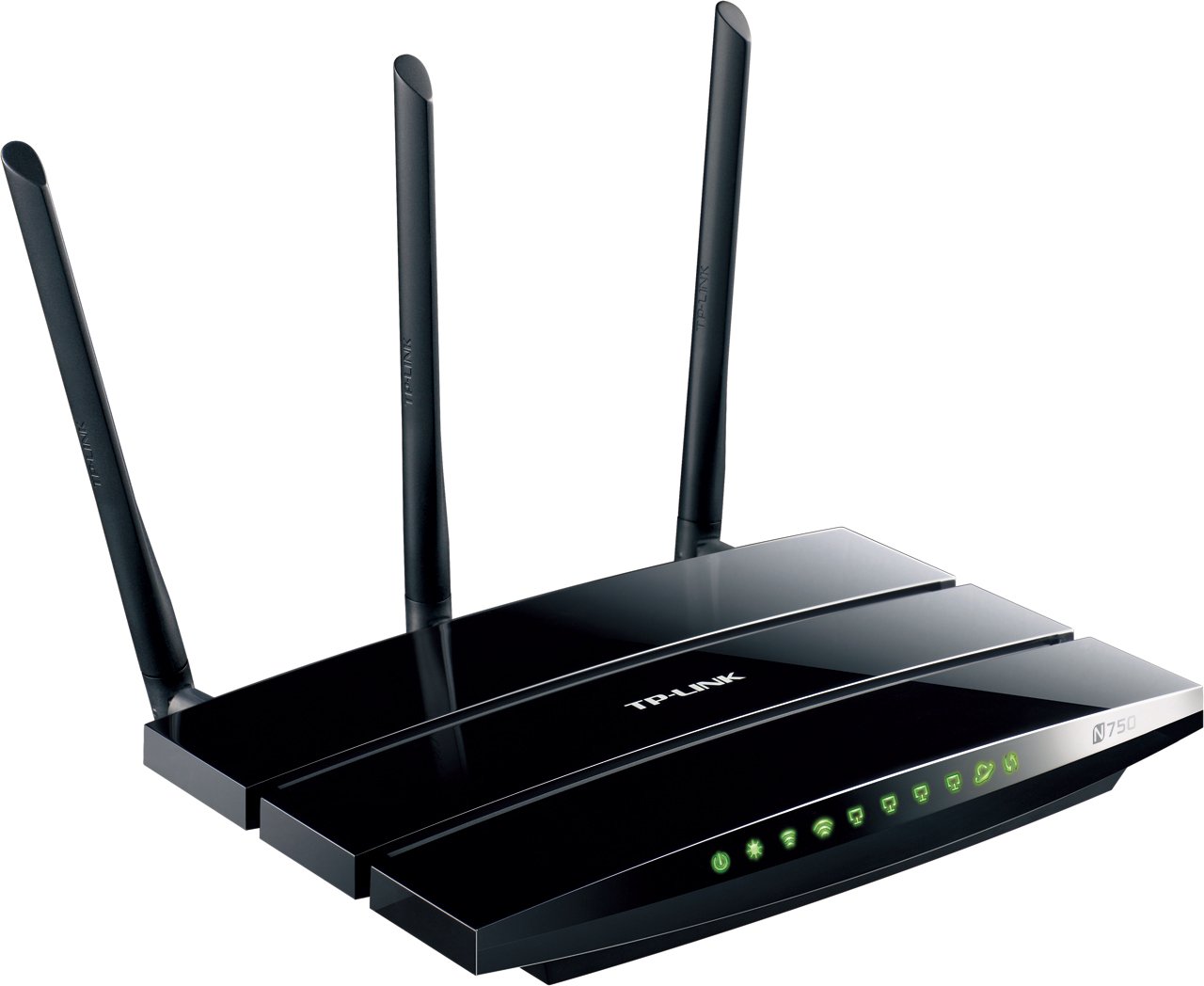 Rear view of TP-Link TL-WDR4300 router with ports and antennas