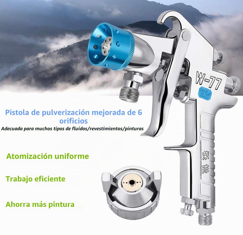 2L Pintura neumática de imitación Piedra de la presión de la Pistola de pulverización de Color de Laca Colorido de la Alta Capacidad de la cubeta de presión de Pintura de mármol (3.5Cal)
