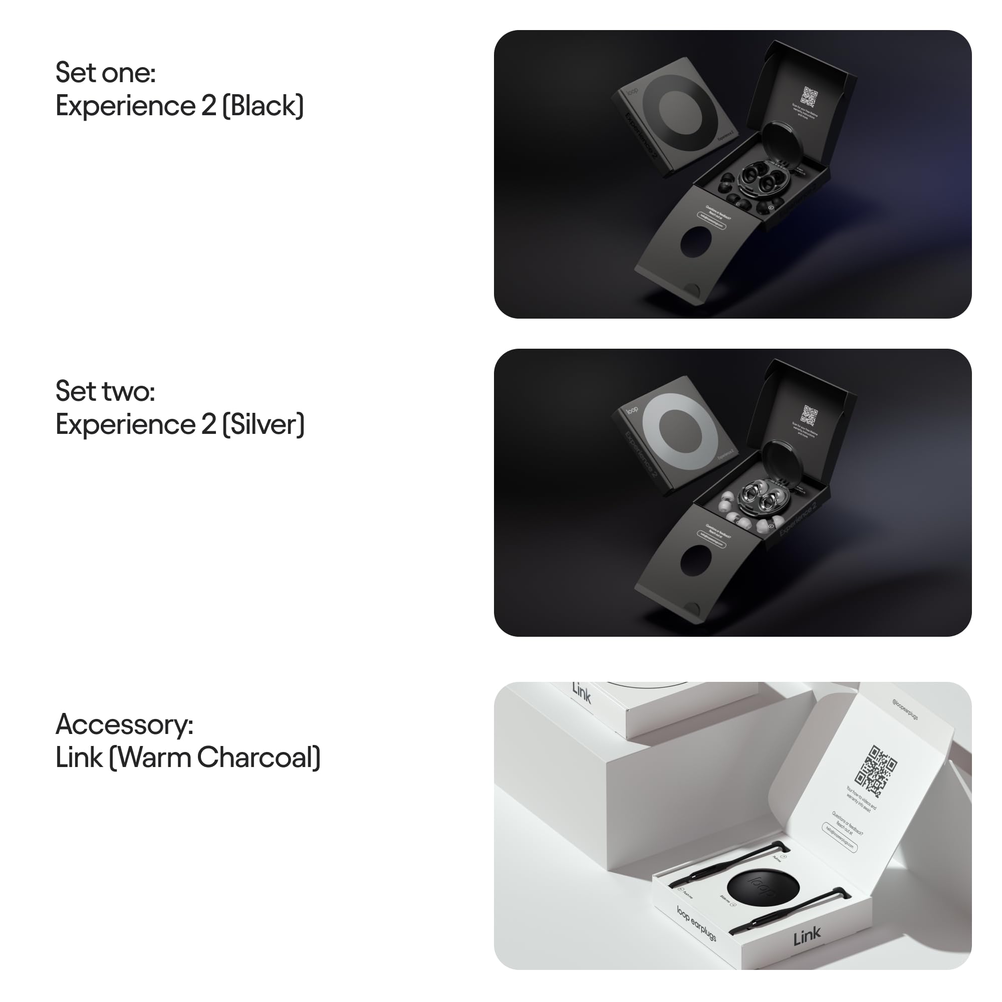 Loop Earplugs Day & Night Link Set (Zweierpack) – Experience 2 + Quiet 2 + Link | Wiederverwendbare Ohrstöpsel für Schlaf, Fokus, Geräuschempfindlichkeit, Musik, Veranstaltungen und meh