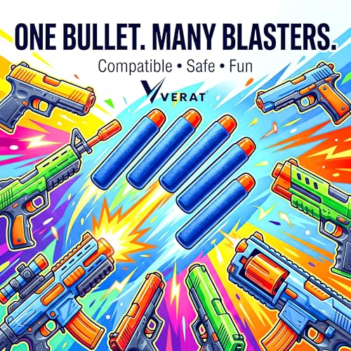 Image of Foam Bullet Dart Bullets for Strike Elite Guns Darts for N-Strike Elite Series Blasters Soft Refill /Nerf Bullets /Nerf Gun Ammo /Foam Blaster Bullets Darts for Toys Guns (Blue, 100 Pcs)