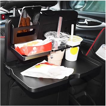 Foldable Car Food Tray Holder, Multi Functional Portable Backseat Tray Desk, Cars Computer Desk for Eating Food Drink and Writing Laptop Work, Car Accessories 13.8" L8.3" W8.3" H
