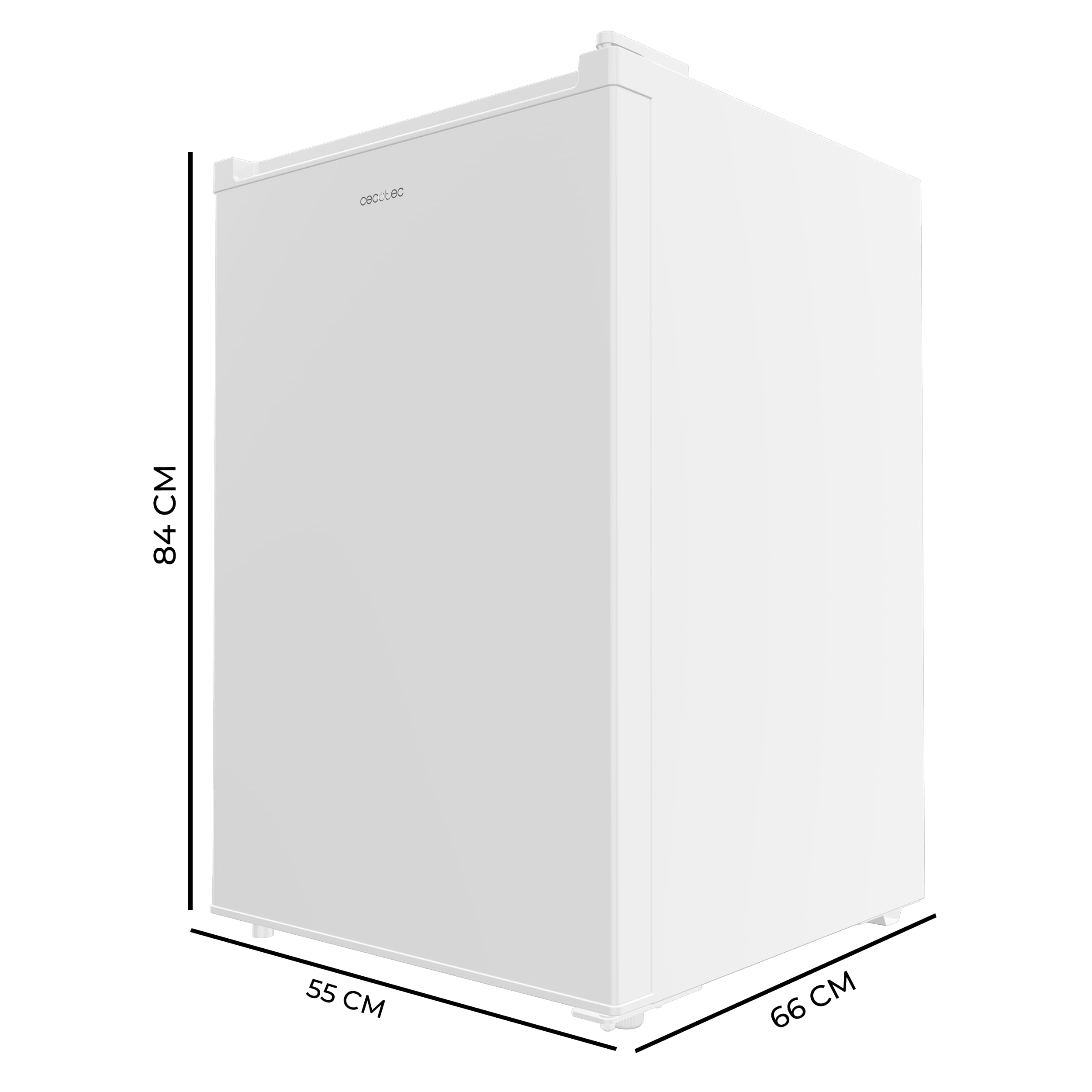 Cecotec Congélateur Armoire 97 L Bolero CoolMarket TF 97 White. Classe énergétique E, Design compact, Porte réversible, 3 tiroirs, Dimensions 55,1 x 57,5 x 83,5 cm, Couleur blanche