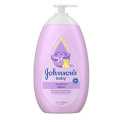 Johnson's Baby Bedtime Lotion, Soothing NaturalCalm Aromas, Gentle Nighttime Baby Lotion, Helps Relax & Soothe, Hydrating, No added Parabens & Dyes, 27.1 fl. oz
