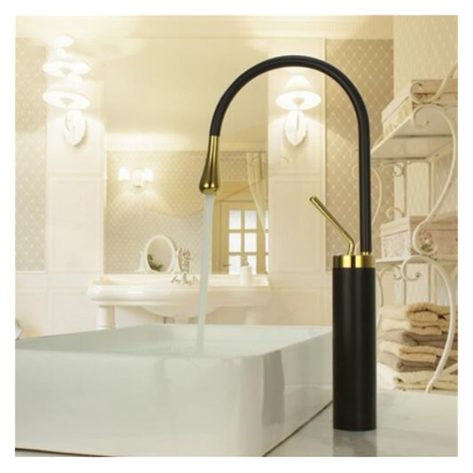 Robinet de lavabo de salle de bain anti-calcaire mitigeur laiton