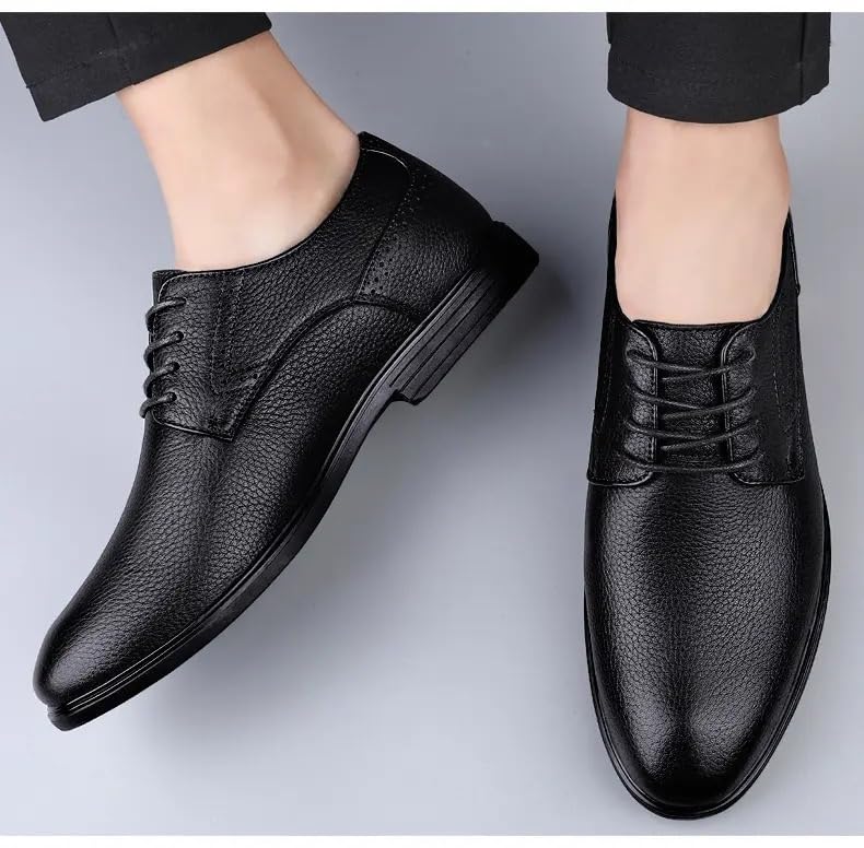 Dark Brown Dress Shoes for Men Men's Dress Shoes Casual Oxford Shoes Business Formal Shoes Classic Lace-up Formal Tuxedo Shoes3