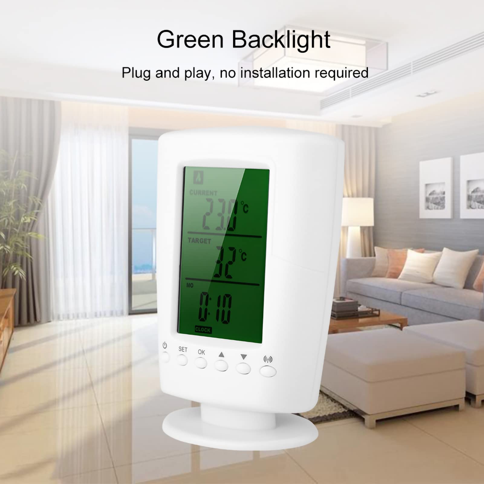 SYH&AQYE Contrôleur de Température sans Fil, Thermostat Intelligent Programmable, Prise de Contrôle de Température de Mode de Refroidissement de Chauffage à Distance pour la Maison(UE)