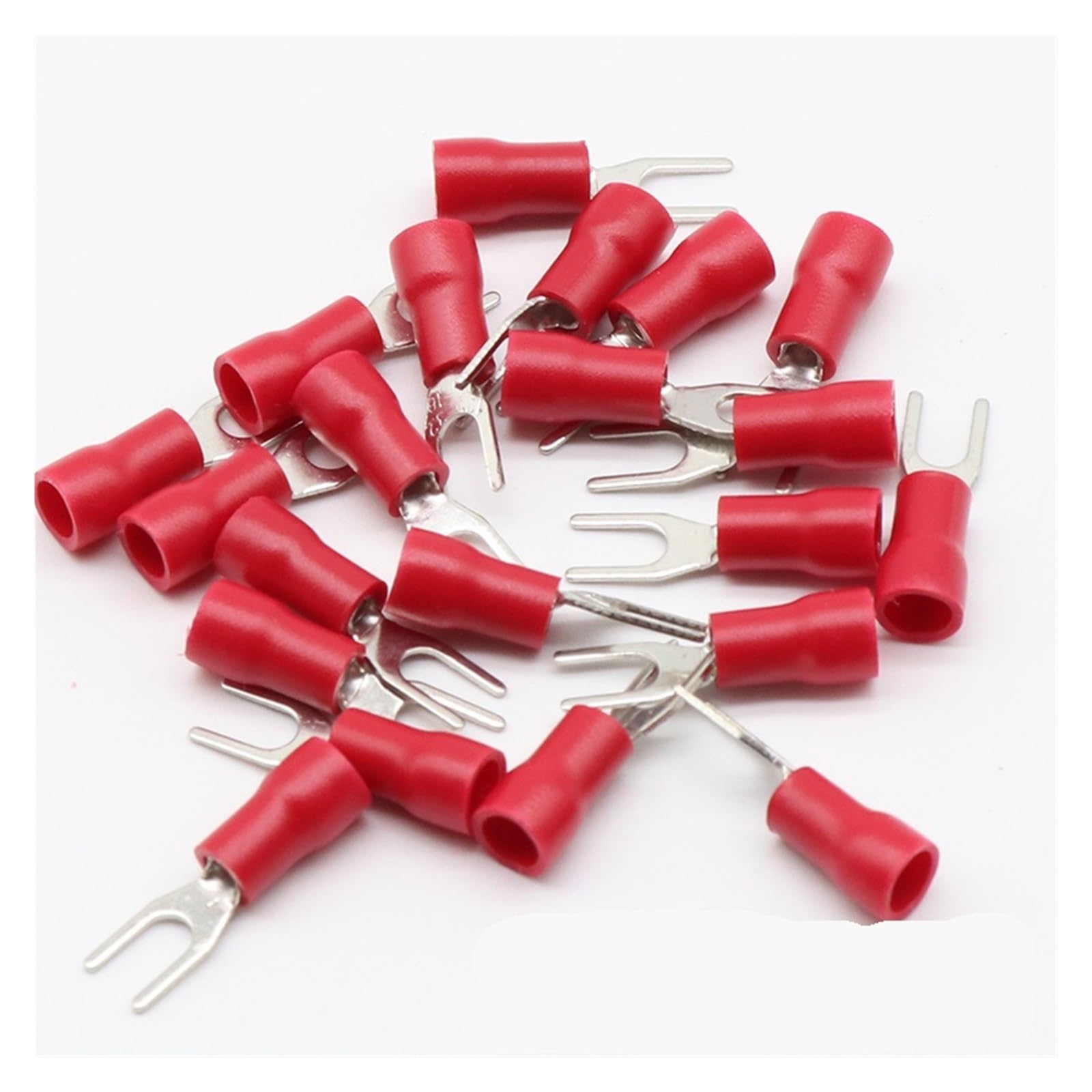 QMKADFQXF SV1.25-3 Red Terminal Cable Wire Connector Insulated Wiring Terminals electrical Lug crimp terminal 100PCS SV1-3 SV