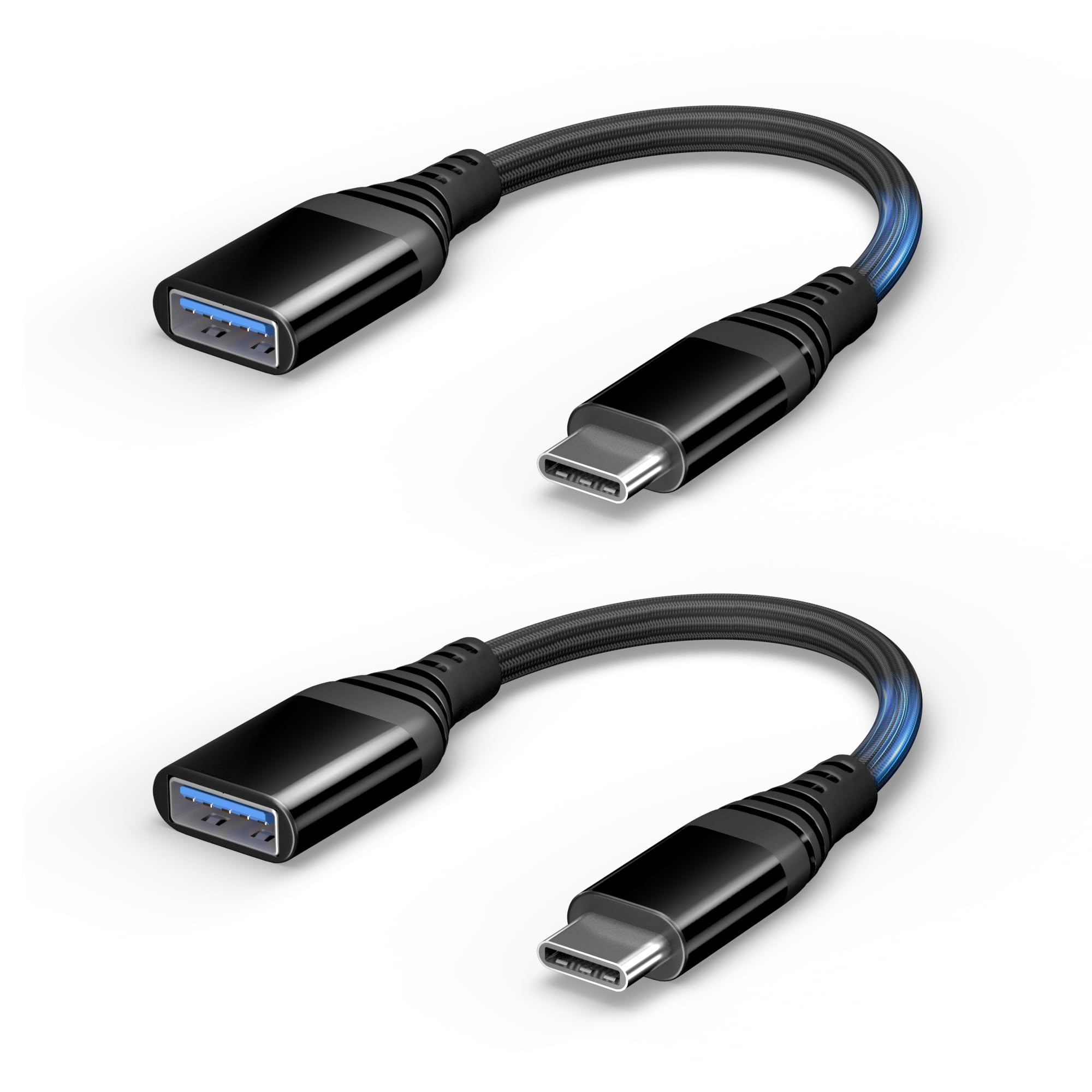 2-Pack USB C to USB Adapter, USB Female to Type C Male USB OTG Cable Converter, Compatible with iPhone 15 Pro Max/MacBook/Ipad Air Pro/Samsung Galaxy/USB Flash Drive (Thunderbolt 3 Compatible)