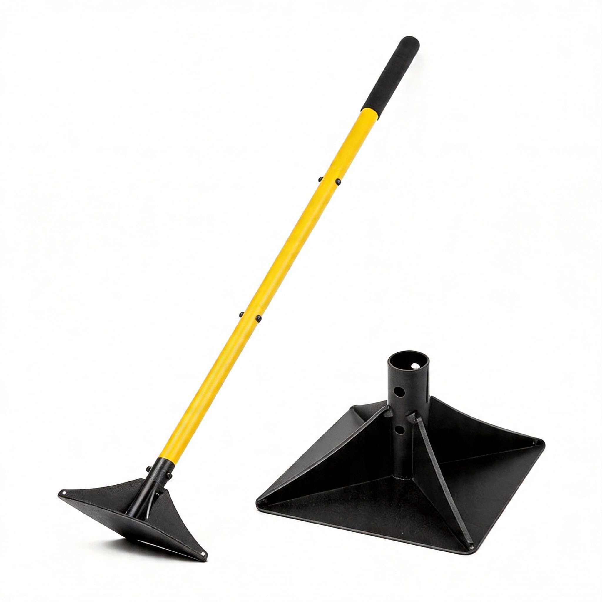 20 cm x 20 cm, compactador manual de acero resistente de 4,1 kg con mango de 1,22 m, compactador de suelo de placa para nivelar suelo, grava, asfalto, entrada para nivelar suelo, grava, asfalto