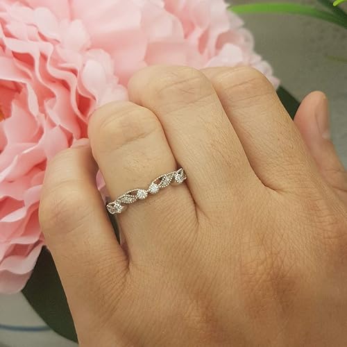 Miniatura 4 de Anillo de boda redondo de oro de 14 quilates ctw de 015 quilates ctw para mujer estilo vintage aniversario y boda Oro piedra preciosa diamante