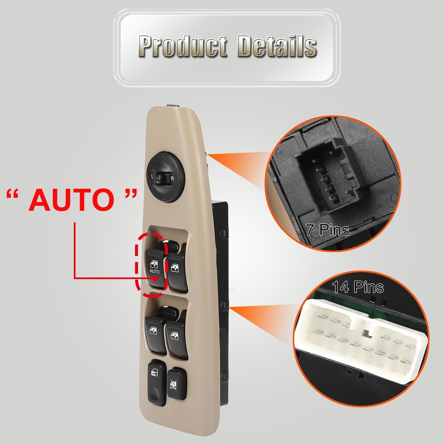 93570-2F200 Front Left Power Auto Window Switch Driver Compatible with 2004-2009 Kia Spectra & Cerato, Driver's Side Electric Master Window Switch Button Replacement for Kia Spectra & Cerato 2004-2009