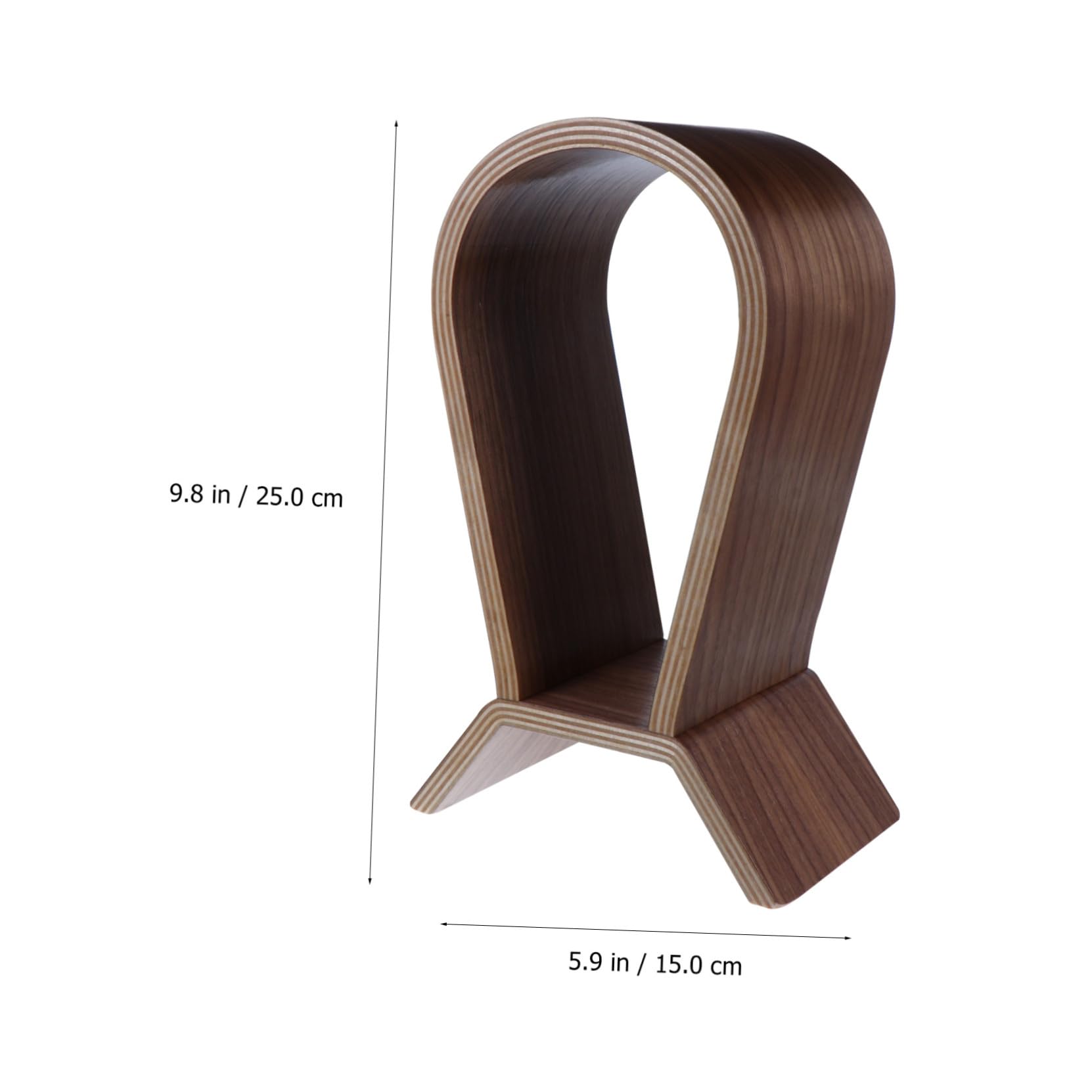 Support et Naturel Casque Stable Noyer en de Bois pour Élégant Présentoir Synthétique pour Bureau Musique et Café