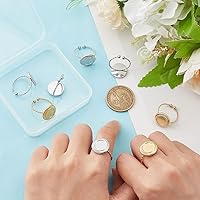 Vista 4 de UNICRAFTALE 10 piezas de 2 colores 304 de acero inoxidable abierto anillo componente DIY cúpula en blanco anillo de fabricación de anillos de copa