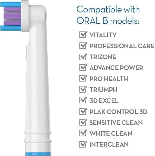 Miniatura 6 de Cabezales de repuesto para cepillo de dientes Oral-B, paquete de 4 cabezales de repuesto compatibles con cepillo de dientes eléctrico Oral B Braun,